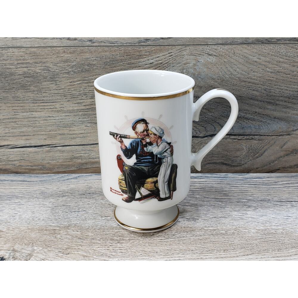 Vintage Sept 1981 Collectible Norman Rockwell Ship Ahoy Danbury Mint Mug